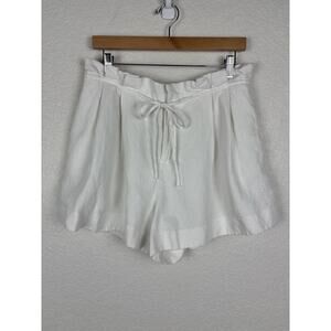 Zara Linen Cotton Women’s Shorts Size Large‎ White Breathable Summer Minimalist